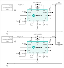 MAX5079 ORing MOSFET Controller with Ultra-Fast 200ns Turn-Off